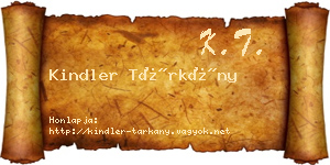 Kindler Tárkány névjegykártya